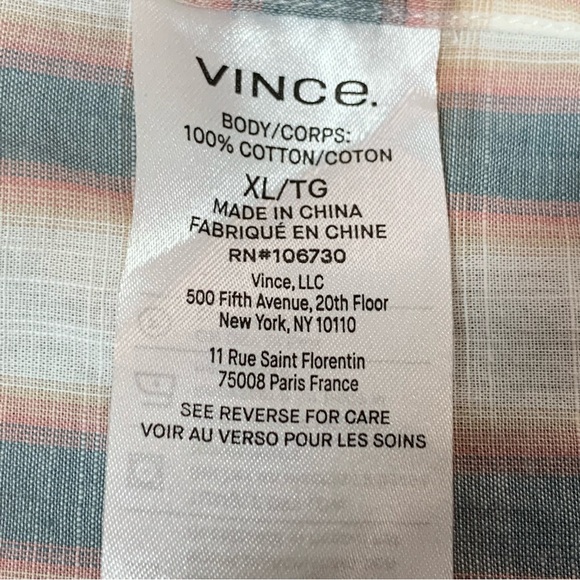 Vince Shadow Plaid Short Sleeve Shirt in Off White/Palisades Blue - Picture 9 of 14